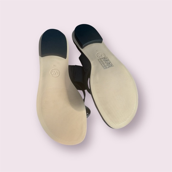 Michael Kors Black Slides with Gold MK Emblem - Picture 2 of 3